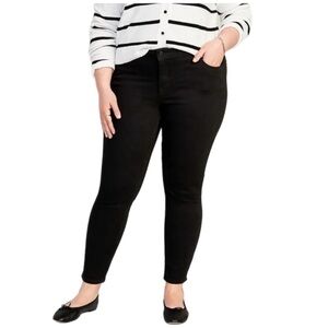 Old Navy Women’s Mid-Rise Rockstar Super Skinny Black Denim Jeans, Size 18 Short